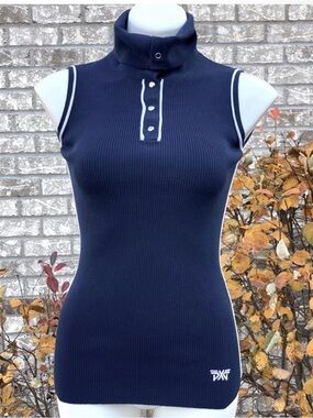 🦊New PXG  made in Italy Golf knitted sleeveless Top Navy color